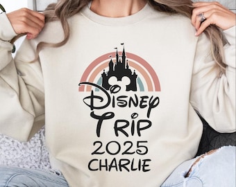 Custom Name Disney Family Vacation Matching Sweatshirt, Personalized Disney Trip Sweater, Custom Mickey Minnie, Disney Family Vacation Shirt