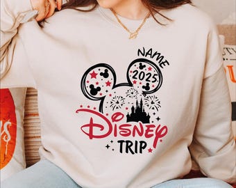 Disney 2025 Family Matching Sweatshirt, Matching Sweatshirt, Personalized Mickey Ears Sweater, Custom Disney Hoodie, BP
