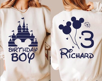 Personalized Mickey Birthday Boy Sweatshirt, Mickey Birthday Matching Family Sweater, Birthday Party Gift, Birthday Boy Sweater, BP