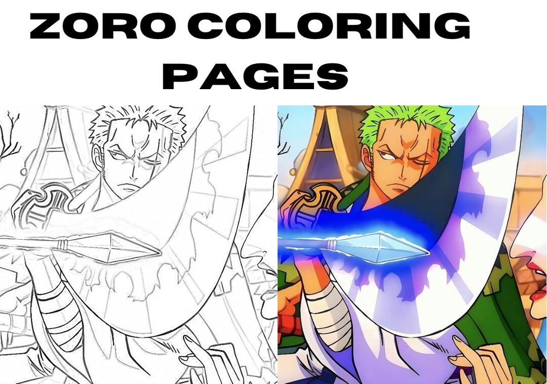 Zoro Coloring Pages - Etsy