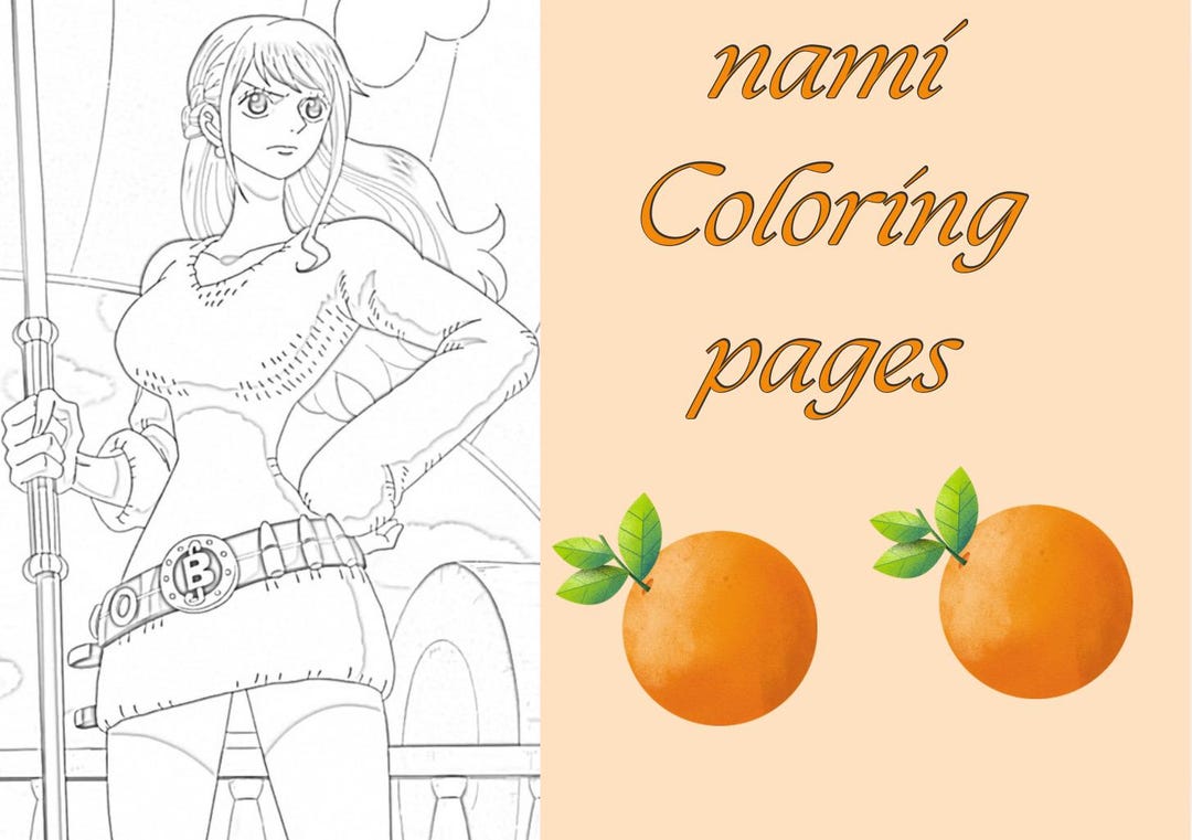 Nami One Piece Coloring Pages - Etsy
