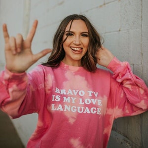 Bravo TV is mijn liefde taal Sweatshirt/Vanderpump regels/echte huisvrouwen/benedendeks/Reality TV/cadeaus voor haar/oversized sweatshirt