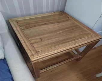 Mesa de centro moderna y minimalista de madera de olmo: mesa de té maciza para la ceremonia del té Gongfu