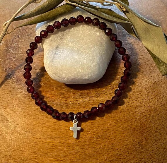 Garnet Cross Bracelet Garnet Cross Bracelet