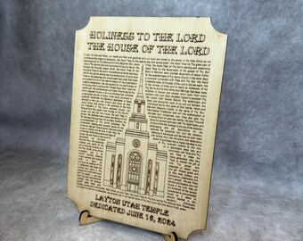 Op maat gemaakte gedenkplaat en standaard voor tempelinwijding