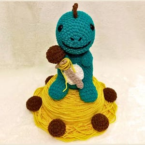Tiranossauro Espaguete-Almôndega Dinossauro Adorável Padrão de Crochê Amigurumi PDF, Presente, Presente de Natal, Brinquedo de Pelúcia T-rex, Projeto Divertido
