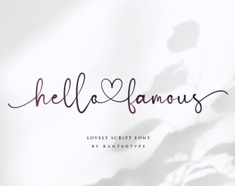 Hello Famous Font, Handwritten Fonts, Stylish Font, Calligraphy Fonts, Brush Crafting Fonts, Branding Font, Font for Cricut