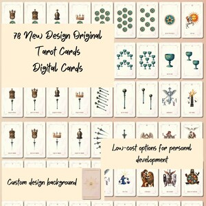 Überarbeitete 78 Tarotkarten mit Ratgeber, Deck mit 78 Karten, Zukunftswahrsage, Neue Version 78 Tarot Deck, Rosa-goldener Hintergrund