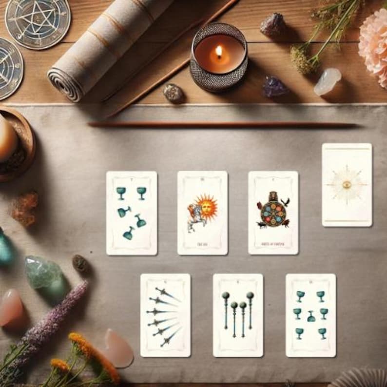 Digital Tarot Deck | Cream Gold 78 Printable Cards | A4 PDF + Guidebook ...