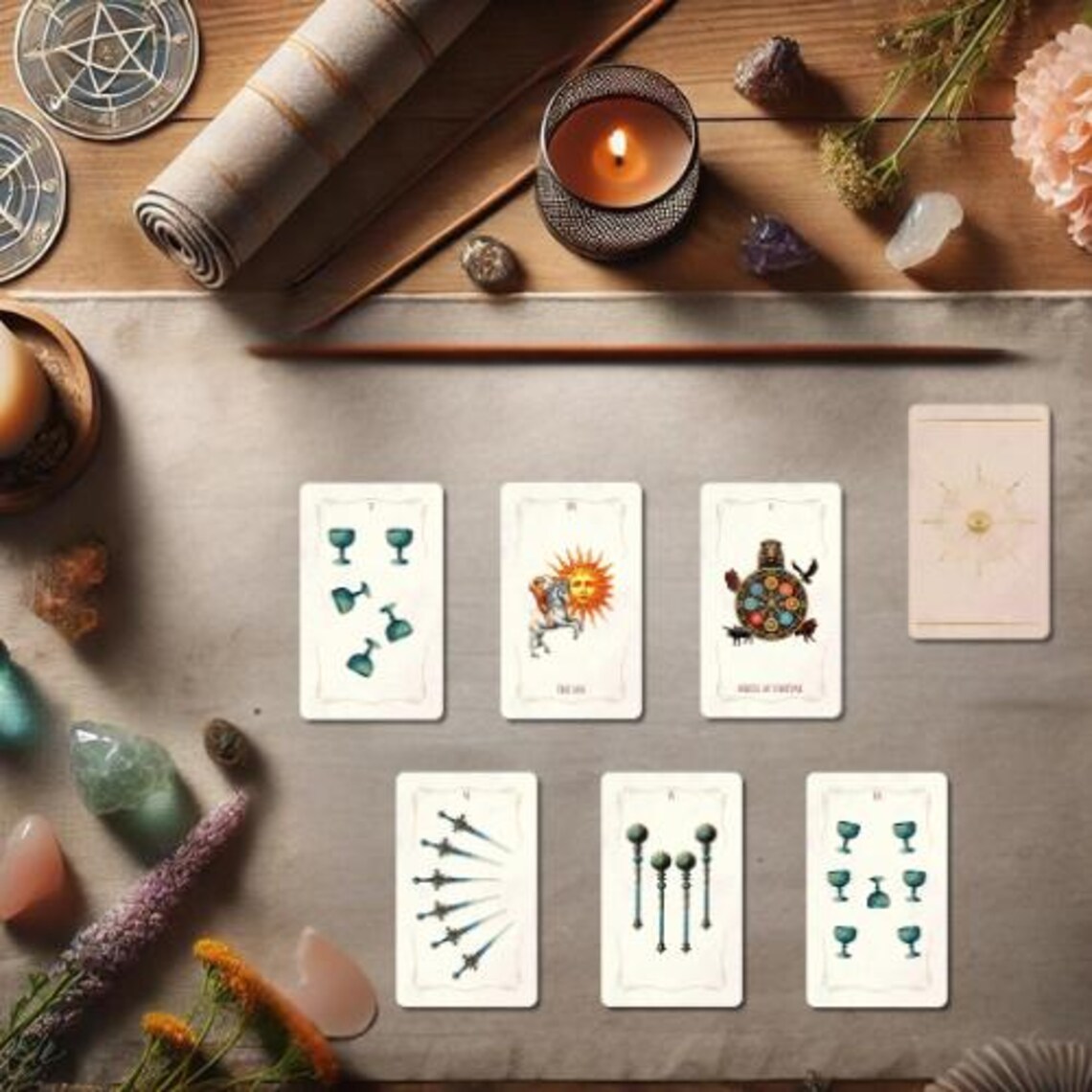 Digital Tarot Deck | Pink Gold 78 Printable Cards | Guidebook Pdf + Png ...