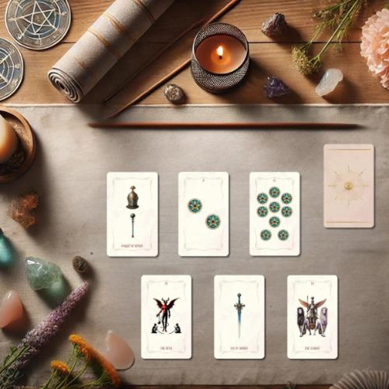 Digital Tarot Deck | Pink Gold 78 Printable Cards | Guidebook Pdf + Png ...