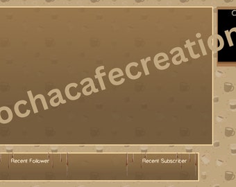 Beige Coffee Cafe Overlay for Streamers/Vtubers