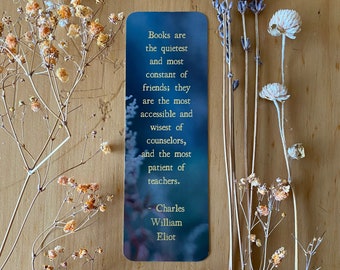 literary quote bookmark ~ soft matte feel ~ floral nature aesthetic ~ books are magic ~ books are my happy place ~ reading teacher gift