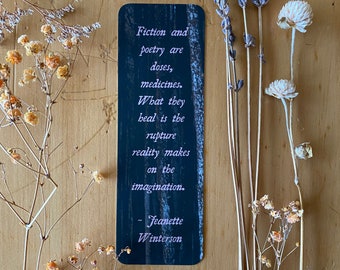 literary quote bookmark ~ soft matte feel ~ pretty dark forest aesthetic ~ books are magic ~ books are cheaper than therapy ~ bookish gift
