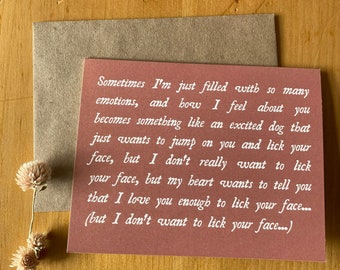 funny love card ~ funny valentine's day card ~ anniversary card ~ quirky card for boyfriend, girlfriend, wife, husband ~ i love you so much