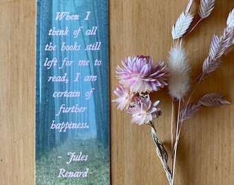 literary quote bookmark ~ soft matte feel ~ pretty misty forest path aesthetic ~ TBR reading goals ~ bookworm gift ~ librarian gift