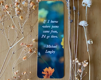 literary quote bookmark ~ soft matte feel ~ floral cottagecore aesthetic ~ books are my happy place ~ poetry lover gift ~ gift for poet