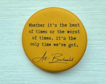 soft velvety matte activism button pin ~ 1.25 inch round, mustard yellow ~ eco-friendly recycled metal pinback button