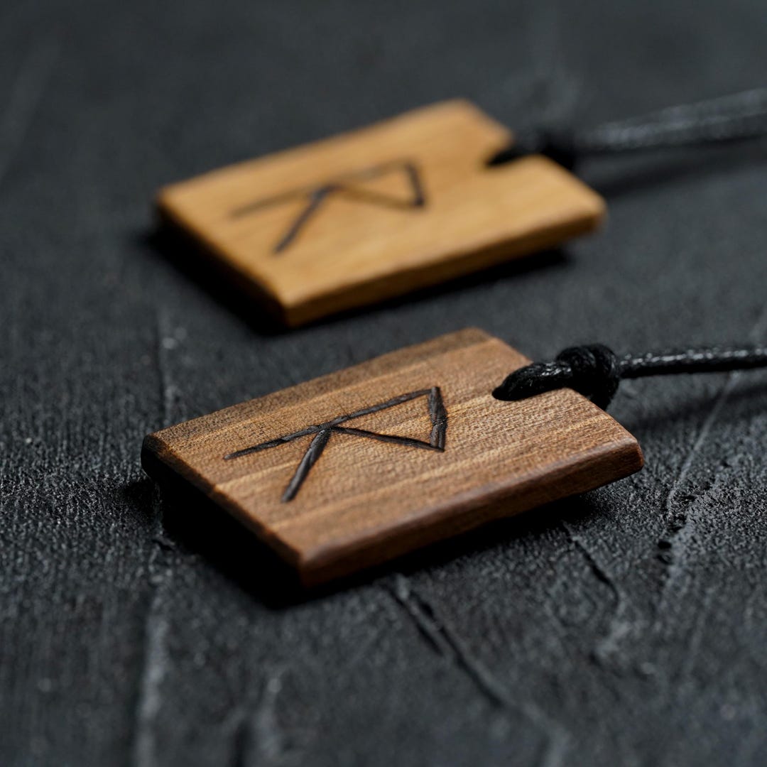 Travel and Journey Symbol: Raido Rune Wooden Necklace - Etsy