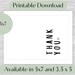 Simple Black and White Printable Thank You Card Printable Download PDF Thank You Card Wedding ...