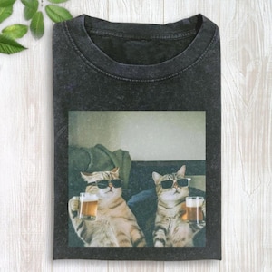 Funny Cats Drinking Beer Shirt, Beer Cat Shirt, Cat Meme Shirt, Gen Z Joke Shirt, Stupid Brainrot Gift, Cat Friends Shirt, Cool Cat Shirt