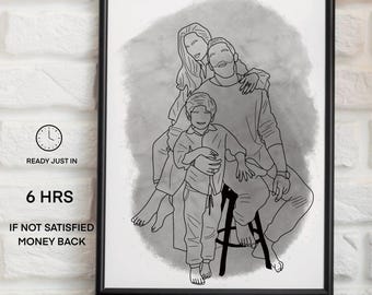 Ritratto senza volto, illustrazione personalizzata, foto personalizzata, illustrazione fotografica, ritratto personalizzato, regalo per fidanzato, regalo per fidanzata