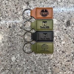 Engraved leather key chain