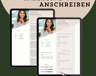 Application template #5, digital application template German, application, application tips, application template with photo, CV, cover letter