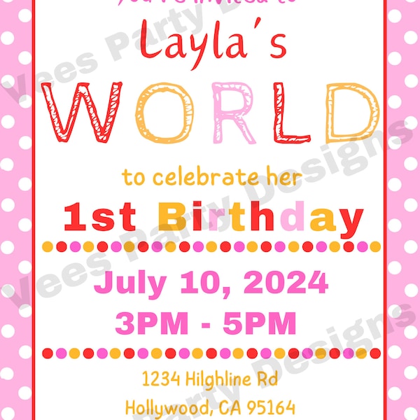 Colorful Kids Digital Birthday Invitation