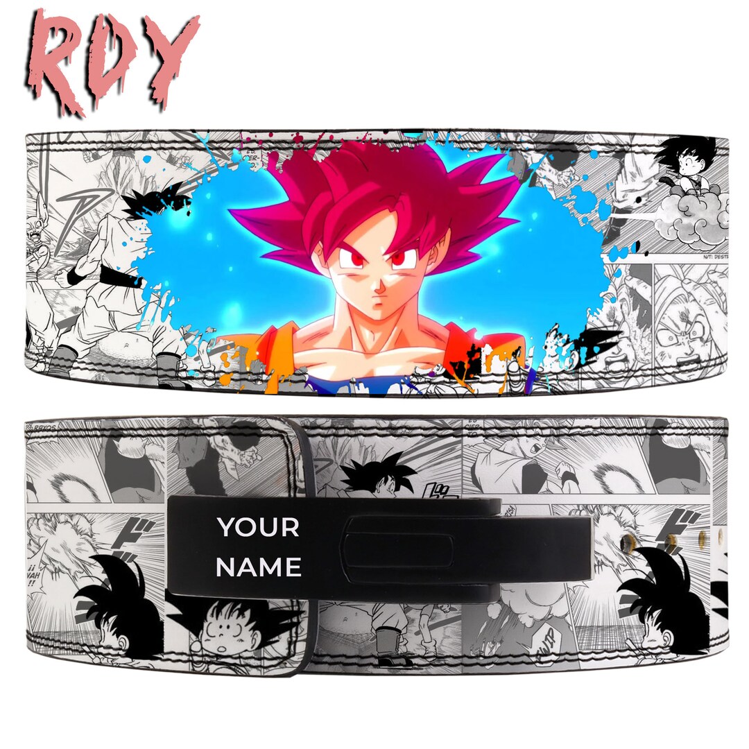 Goku Anime Powerlifting Lever Lifting Belt , Goku Saiyan God Lever