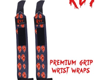 Anime Wrist Wraps for Powerlifters , Akatsuki Cloud Anime wrist Wraps,Anime Unisex Powerlifting Wrist Wraps with Thumb Loop,Anime Hand Strap
