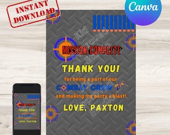 Nerf Birthday personalizzabile Grazie, download digitale