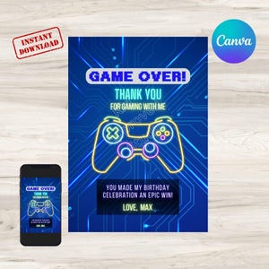 Merci, anniversaire épique de camion de jeu personnalisable, téléchargement numérique
