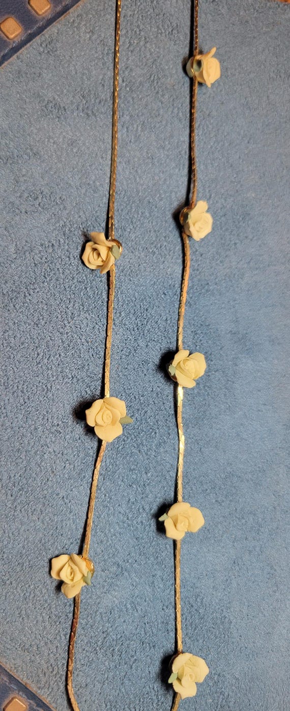 Porcelain Rose Flower Necklace