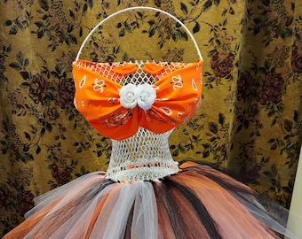 Orange Tutu Mannequin Wedding Birthday Baby Shower Bridal Shower Plant Holder Centerpiece Unique Gift Home Decor Clothing Display Girl Women