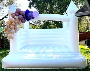White Bounce House- White Inflatable Castle