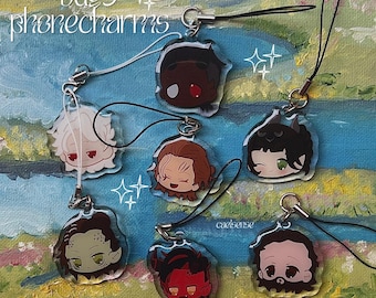 Encantos telefônicos Baldurs Gate3 | Astarião | Karlach | Lae'zel | Halsin | Wyll | Vendaval | Coração Sombrio | Charme de telefone BDG3 de 1,5”