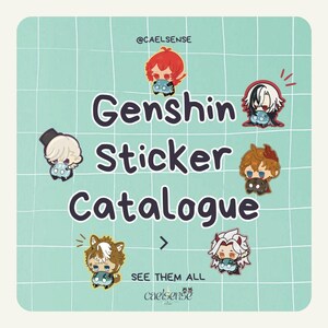 Genshin Stickers | Geo/Pyro/Cryo Stickers | Cute Handmade Stickers | Arlecchino Sticker