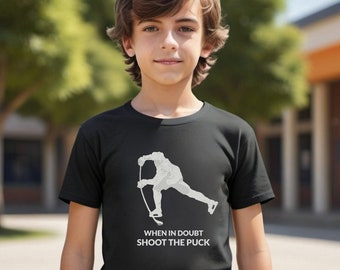 Kinderen "Schiet de Puck" Hockey motiverende Shirt Jeugd Hockey Succes Slijtage Jeugd Hockey Inspirerende Tee Hockey Grit Tshirt Hockey Quotes