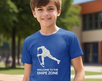 Kids "Snipe Zone" Hockey Motivational Shirt Youth Hockey Success Wear Youth Hockey Inspirational Tee Hockey Grit Tshirt Hockey Success Gear