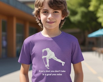 Kinderen 'Elk schot dat je niet neemt' Hockey Motiverend Shirt Jeugd Hockey Succes Slijtage Jeugd Hockey Inspirerende Tee Hockey Grit Tshirt
