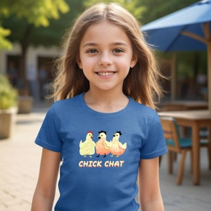 Kid&#39;s Chicken Shirt Chick Chat Feathered Friends shirt Farm Girl Farm Shirt Ranch Shirt Farmer Rooster Hen Chicks Youth Farmer Chicken Lover