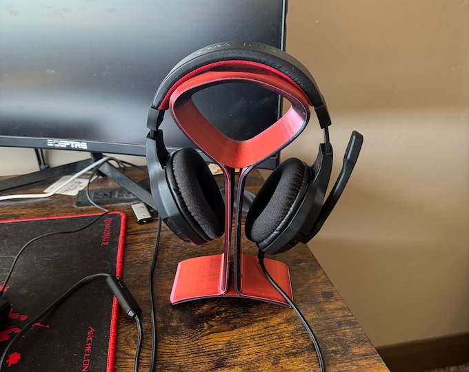 Modern Design Headphone Stand - Multiple Colors Available - Personalizable - Video Game Lover -