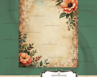 Victorian Lace & Floral Ephemera: Junk Journal Pages (PDF Download)