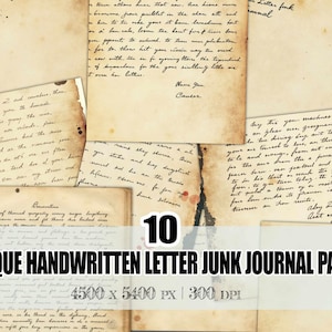 Antique Handwritten Letter Junk Journal, Ink Blotches & Vintage Script, Historical Decor and Scrapbook Ephemera,  Printable Digital Download