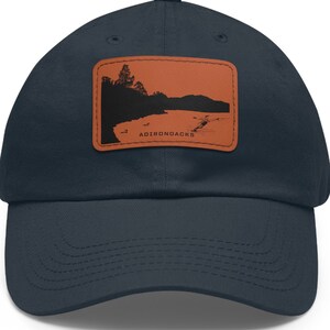 Waterski Adirondacks Dad Hat with Leather Patch (Rectangle)