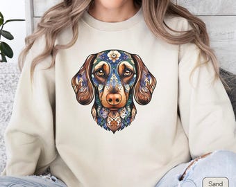 Dachshund Sweatshirt | Colorful Dog Breed Crewneck | Wiener Dog Pullover | Dog Mom Gift | Pet Lover Sweater | Doxie Apparel