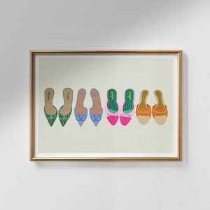 Designer Shoes Art Print – Prada, Gucci, Chanel Fashion Wall Decor | Elegant Dorm or Bedroom Art