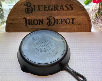 Griswold #9, P/N: 710, Slant ERIE Cast Iron Skillet With Inset Heat Ring - Father's Day Gift