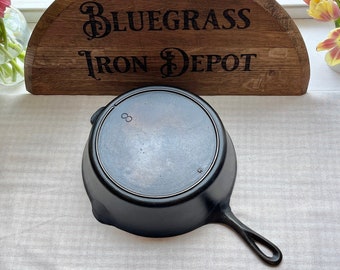 Lodge No. 8 Cast Iron Chicken Fryer - Single Notch Heat Ring - Single Notch Lodge - Deep Cast Iron Skillet